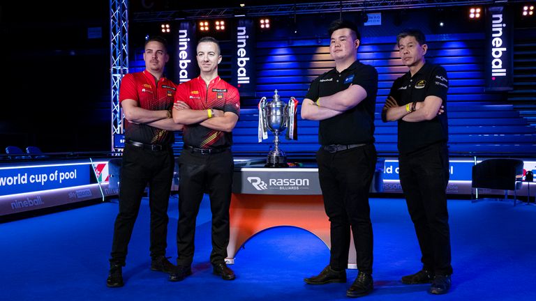 Spain's David Alcaide and Francisco Sanchez Ruiz with Singapore's Aloysius Yapp and Toh Lian Han ahead of the final.&#160;Credit: Taka Wu/Matchroom Multi Sport