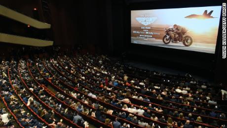 Theatergoers watch &#39;Top Gun: Maverick&#39; in San Diego in May.