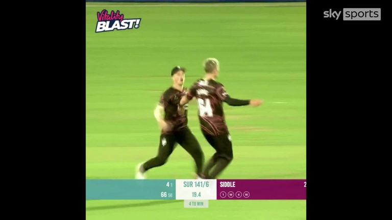 Watch highlights of an incredible final over as Surrey narrowly edged a win against Somerset in the Vitality T20 Blast