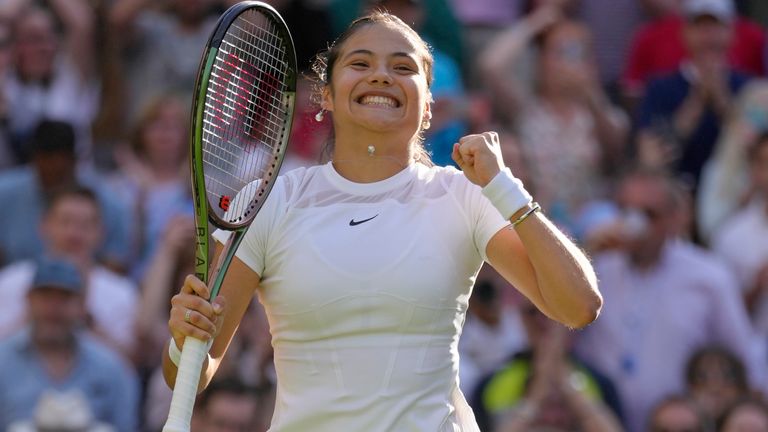 Raducanu overcame Belgium's Alison van Uytvanck to win her first-round match at this year's Wimbledon