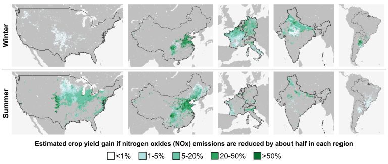 Less air pollution leads to higher crop yields, study shows