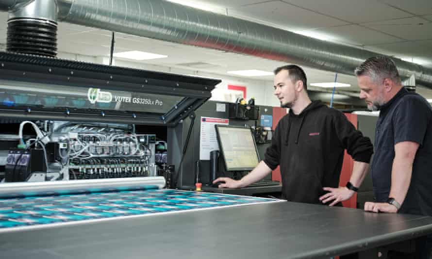 Graham Pitts in the printing workshop