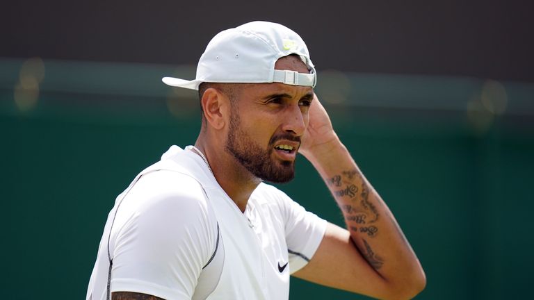 Jacquie Beltrao says Nick Kyrgios admitted spitting in the direction of an abusive fan during his Wimbledon first round win and questioned a line judge he described as 'an old man'.