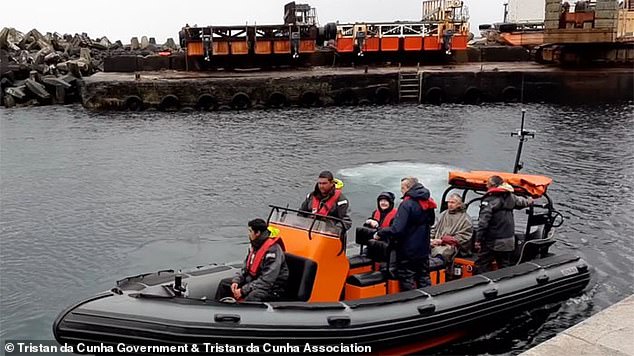 Islanders went out on a boat to pick up Covid vaccines that were shipped specially to the island