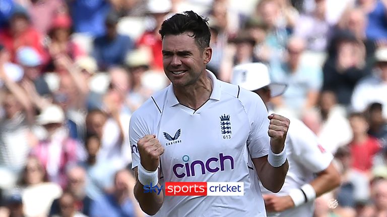 Jimmy Anderson takes his first wicket in his third over after Shubman Gill edges it to second slip.