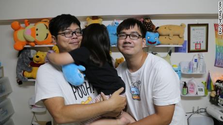 In January, a family court in Taiwan ruled that both Wang and Chen could legally adopt their daughter as a family -- the first such case since same-sex marriage was legalized on the island in 2019.