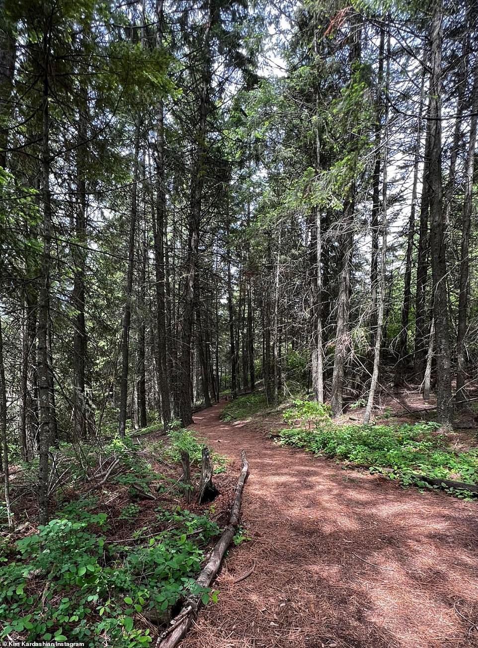 Nature walks: Kim posted another snap of a nature trail while enjoying her daughter's birthday