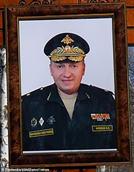 The grave of Major General Vladimir Frolov in Serafimovskoe Cemetery, St Petersburg. The circumstances of his death remain unclear