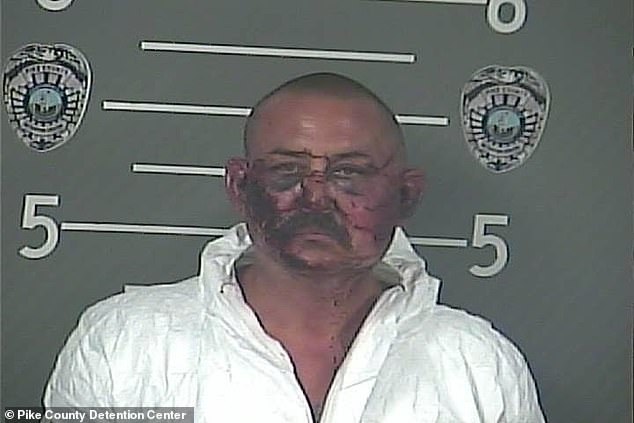 Lance Storz, 49, (pictured) opened fire on deputies who were serving a court-issued warrant on Thursday. He surrendered after negotiations that included his family members and was charged with multiple counts of murder of a police officer, attempted murder of a police officer and assaulting a service animal