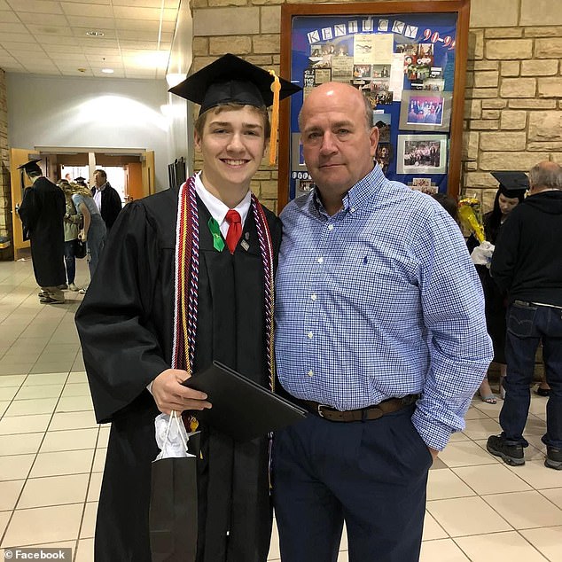 Deputy William Petry (right) is remembered as a loving family man who devoted his life to his community. He is pictured with his son