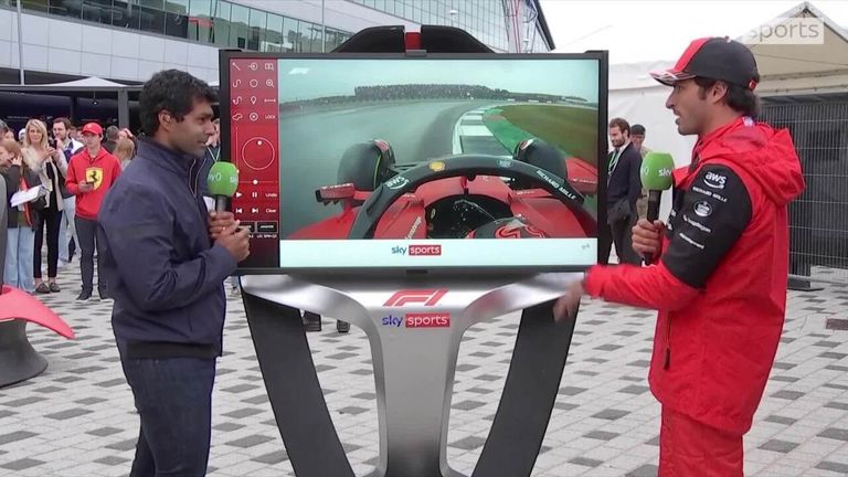 Sainz joined Sky F1's Karun Chandhok at the SkyPad to assess his maiden pole lap