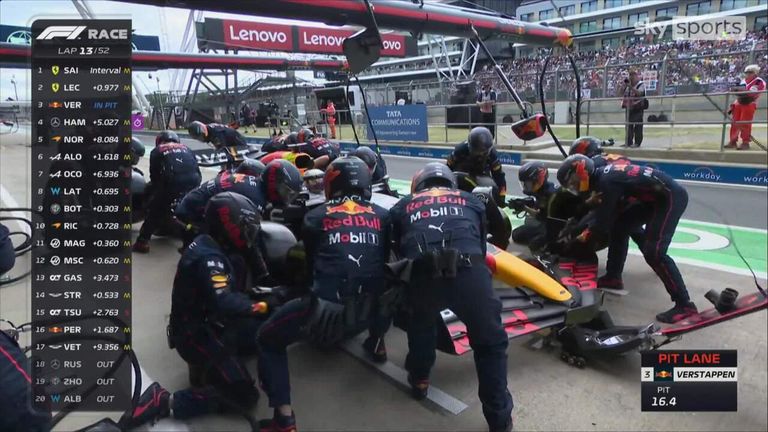 Max Verstappen had to pull into the pitlane after suffering an issue with his Red Bull as the Dutchman relinquished the lead of the race to Carlos Sainz