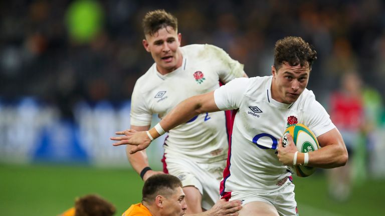 England debutant Henry Arundell scored a try out of nowhere with his first touch against Australia