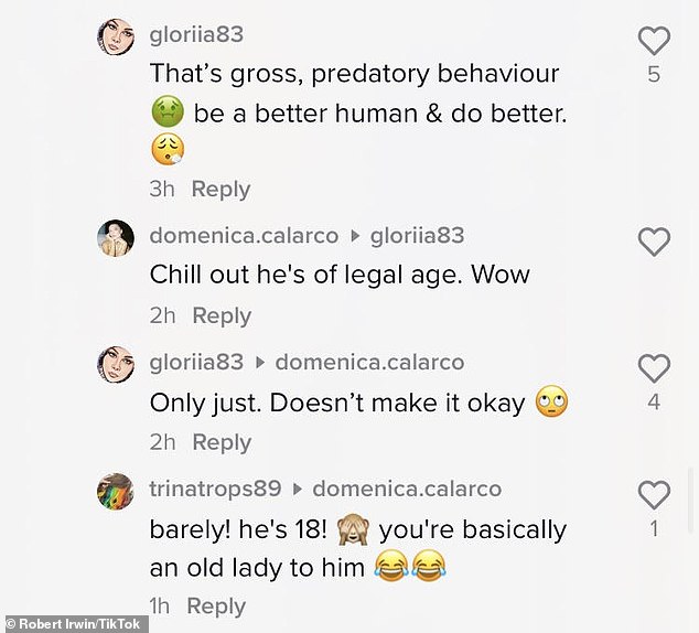 Domenica had jokingly asked Robert if he wanted to go to the Logies with her. While this was clearly innocent, some critics pounced on her comments and said she was being 'creepy'