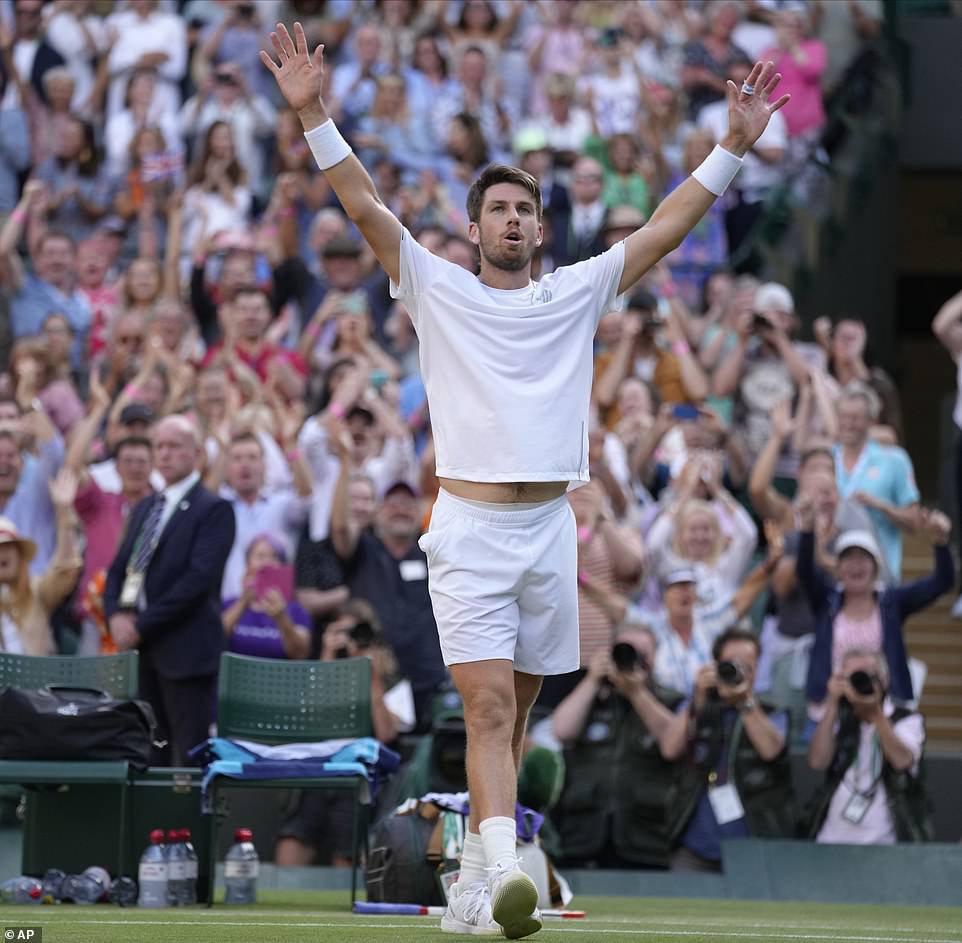 A highly emotional Cam Norrie barely had the words to talk as he fought back the tears on Court 1: 'Honestly, I'm speechless. I can't even talk... I'm happy to get through with a great team and family...'