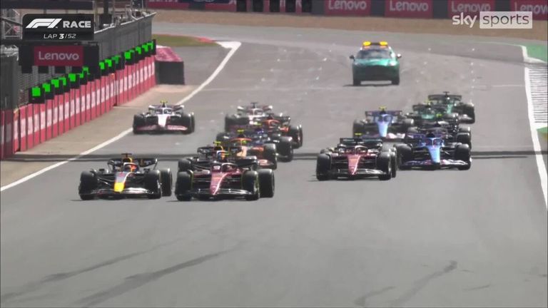 Ferrari driver Carlos Sainz managed to retain the lead from Red Bull's Max Verstappen as the race was restarted following a red flag.