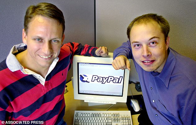 The company eventually merged with Confinity - who owned PayPal - and in 2000, Musk was replaced as CEO with Confinity founder Peter Thiel. The company then renamed X.com to PayPal, and sold it to eBay for $1.5 billion. Musk and Thiel are pictured in 2000