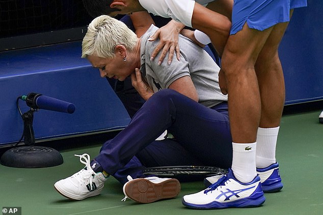 Djokovic lashed away a ball in anger at a line judge in the 2020 US Open fourth round