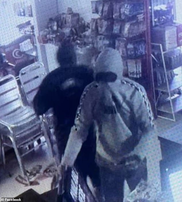 A recent spike in theft and violent crime has stretched the Sunshine State's law enforcement resources to the brink (pictured, thieves who used a stolen vehicle to smash their way into a Goondiwindi supermarket captured on CCTV)