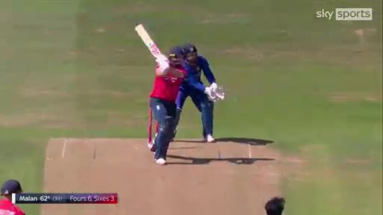 Dawid Malan reaches 50 after only 30 balls. Here's some of his best shots in that half-century