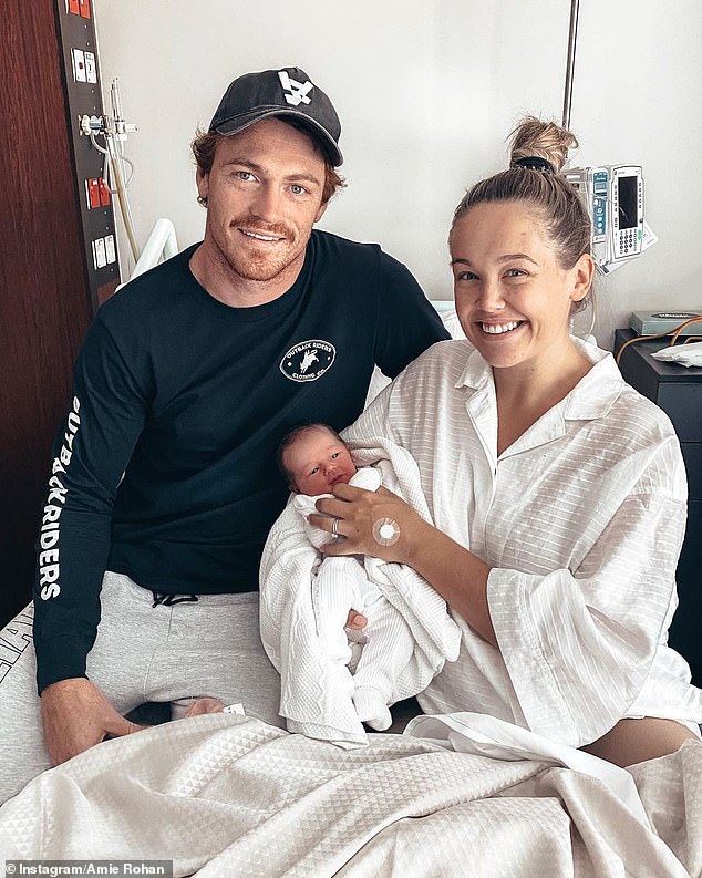 Amie shares daughter Sadie and three-year-old Bella with her ex-husband Gary Rohan (left). The Rohans' marriage reportedly ended just months after Sadie was born in March 2020