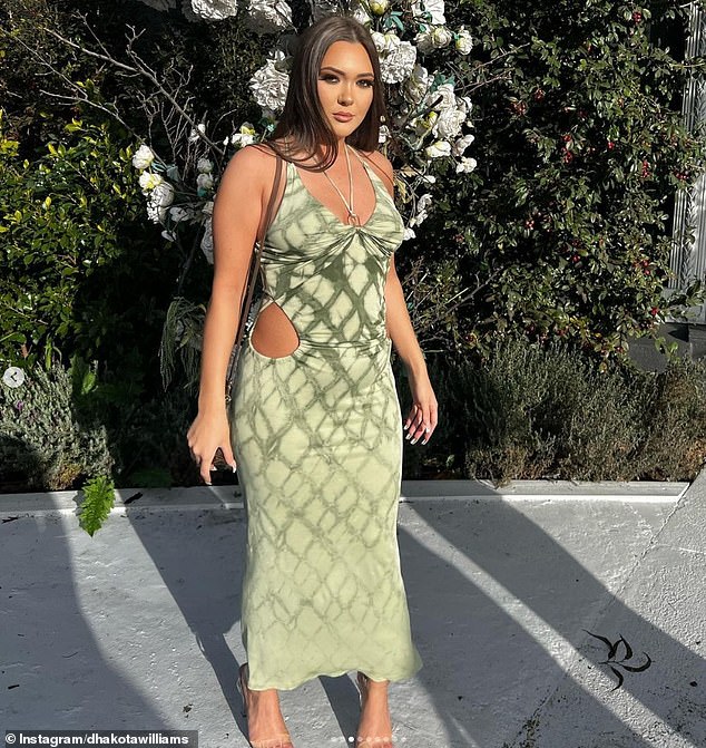 A defiant Dhakota took to Instagram on Sunday to show off her figure in a racy green tie-dye frock and revealed that she'll 'just let her fit talk'