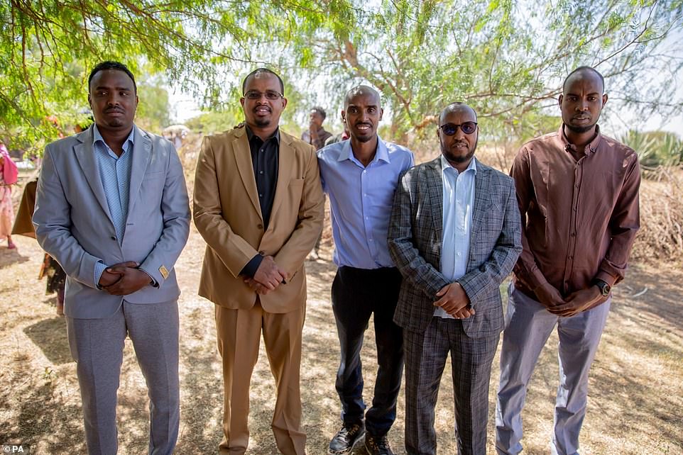 Sir Mo Farah with his brothers during the filming in Somaliland of the BBC documentary The Real Mo Farah, which will be broadcast at 9pm on Wednesday