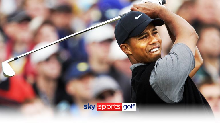 As Tiger Woods prepares to play in the 150th Open Championship, watch a selection of his greatest shots in the event