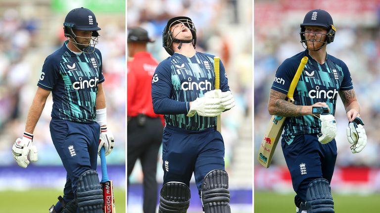 England lost Jason Roy, Joe Root and Ben Stokes for ducks as they tumbled to 7-3 inside three overs against India in the first ODI at The Kia Oval