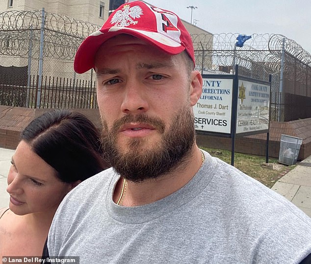 'Family visit': He posted an album in which he and, Lana, 37, posed up together in front of the infamous Cook County Jail in Chicago