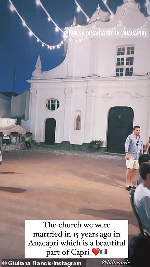 Fab: Giuliana also shared some new video footage she took of a charming evening scene in the Piazza Di Anacapri, where the church is located