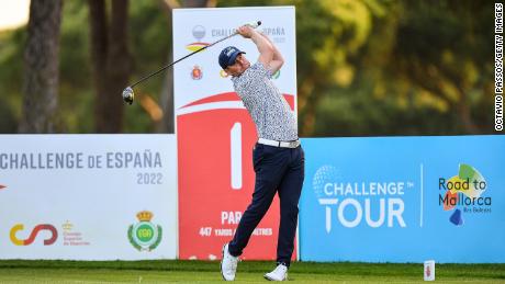 Ford shoots from the tee during the Challenge de Espana in Cadiz, Spain, in May.