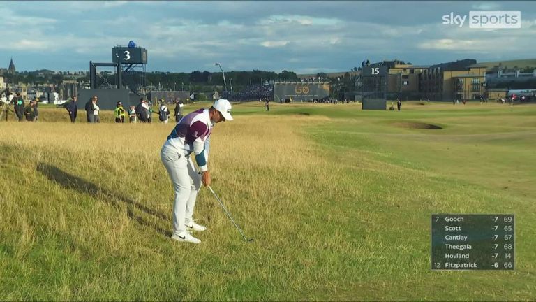 Viktor Hovland had an amazing eagle on the 15th at St Andrews to put him right back in the mix at the top of the leaderboard. 