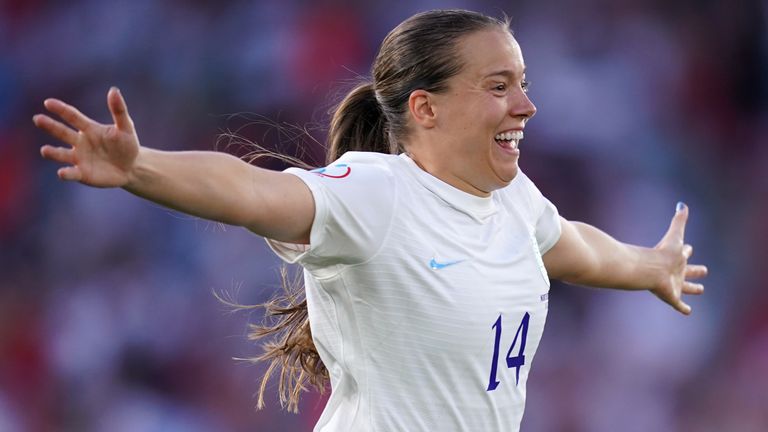 Fran Kirby celebrates scoring for England vs Northern Ireland