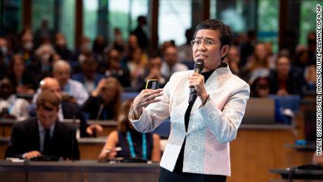 Maria Ressa, journalist, at the Deutsche Welle Global Media Forum in Bonn, Germany, in June 2022.