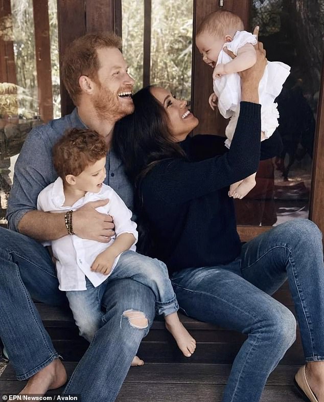 The name Archie is enjoying a surge in popularity at the moment, after the Duke and Duchess of Sussex named their son Archie Harrison Mountbatten-Windsor. (The Sussexes are pictured with their two children: Archie, left, and Lilibet, right)