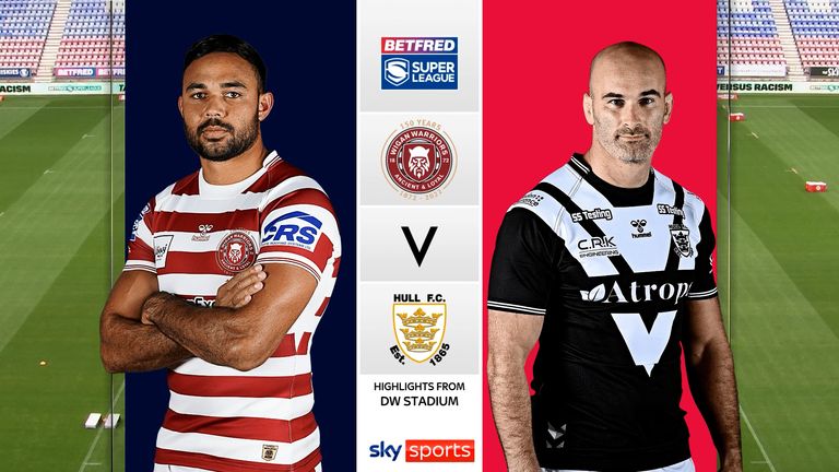 The best of the action from the Super League match between Wigan Warriors and Hull FC