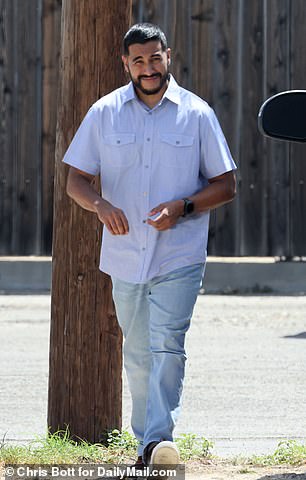 Exclusive photos show Gonzales attending mass Sunday at the Getty Street Church of Christ in Uvalde with his wife and two children