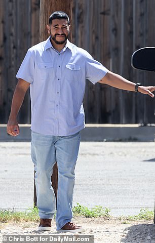 Exclusive photos show Gonzales attending mass Sunday at the Getty Street Church of Christ in Uvalde with his wife and two children