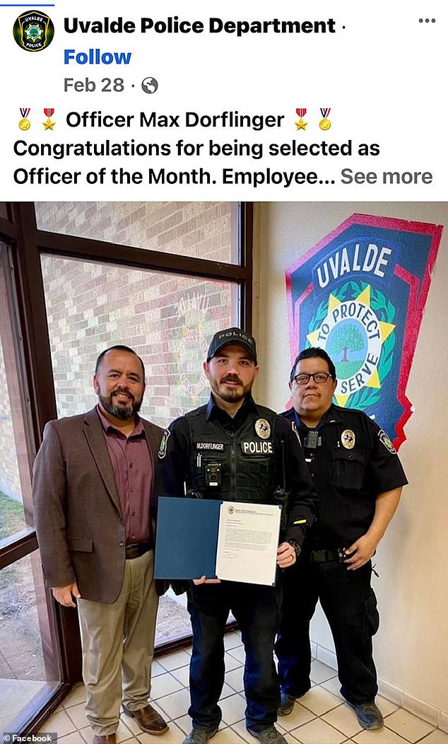 Another Uvalde Police Officer who arrived at Robb Elementary was Max Dorflinger, 34, a nine-year veteran