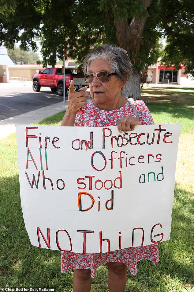 Protestor Ceilia Macais said the police need to be held accountable for their non actions at the Uvalde school shooting