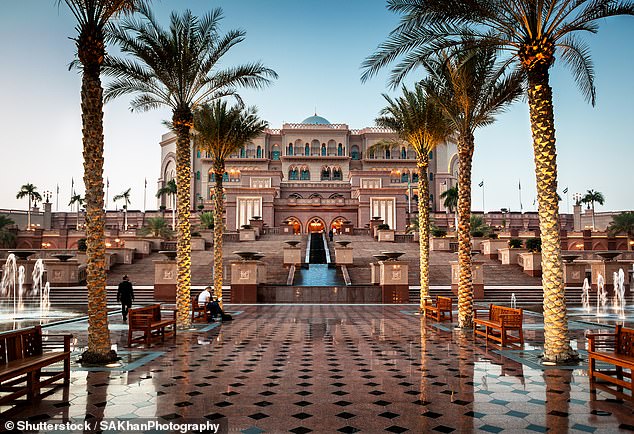 The quartet spent $170,000 including $27,000 on a private charter jet and thousands more each time they stayed in world-famous hotels in London, Paris and the United Arab Emirates (Pictured, the Emirates Palace Hotel, where the group stayed)