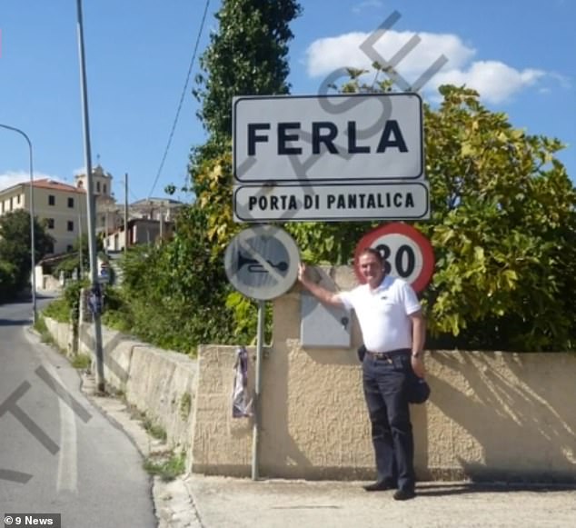 At the end of the trip, they four departed entirely from the official itinerary, flying to visit Pisasale's family in Syracuse, Sicily (Pictured, Pisasale in Sicily during the 2012 trip)