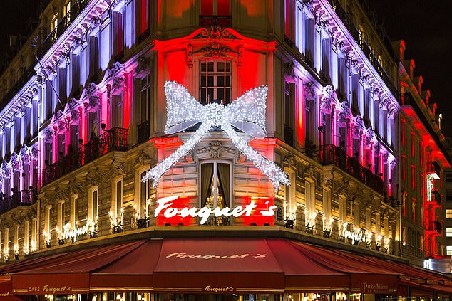 The four men spent two nights in Paris at the Hotel Barriere Le Fouquet’s for $18,000 (Pictured, Fouquet’s hotel)