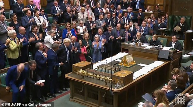 The departing Mr Johnson was given a standing ovation by Tory MPs - but not from the Labour benches