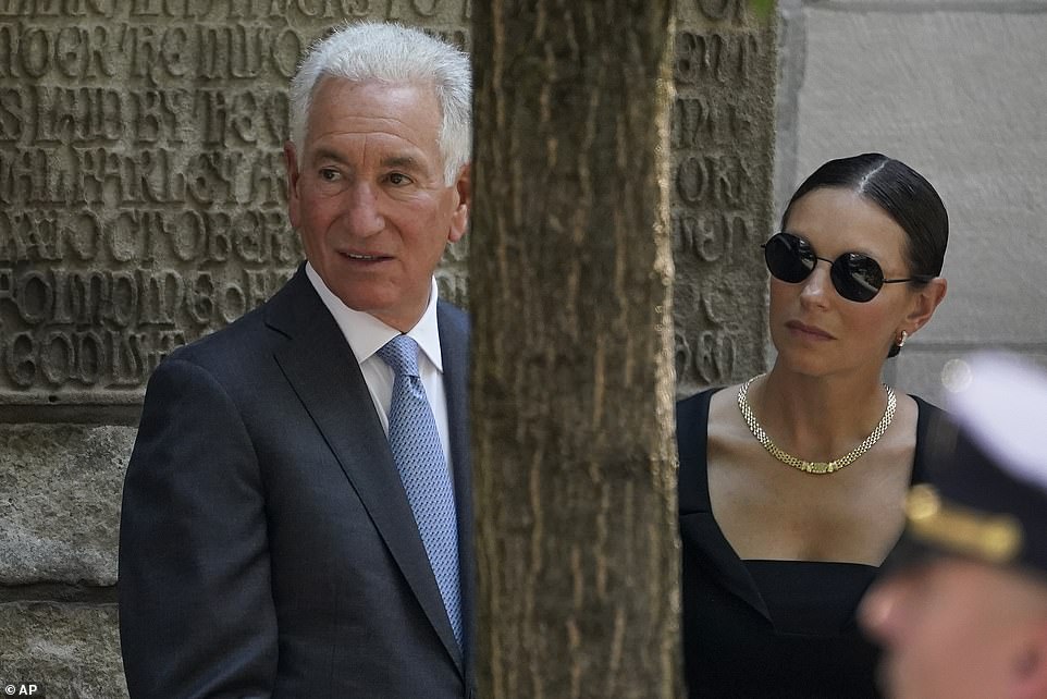 Jared Kushner's father Charles arrives at the funeral of Ivana Trump on Wednesday