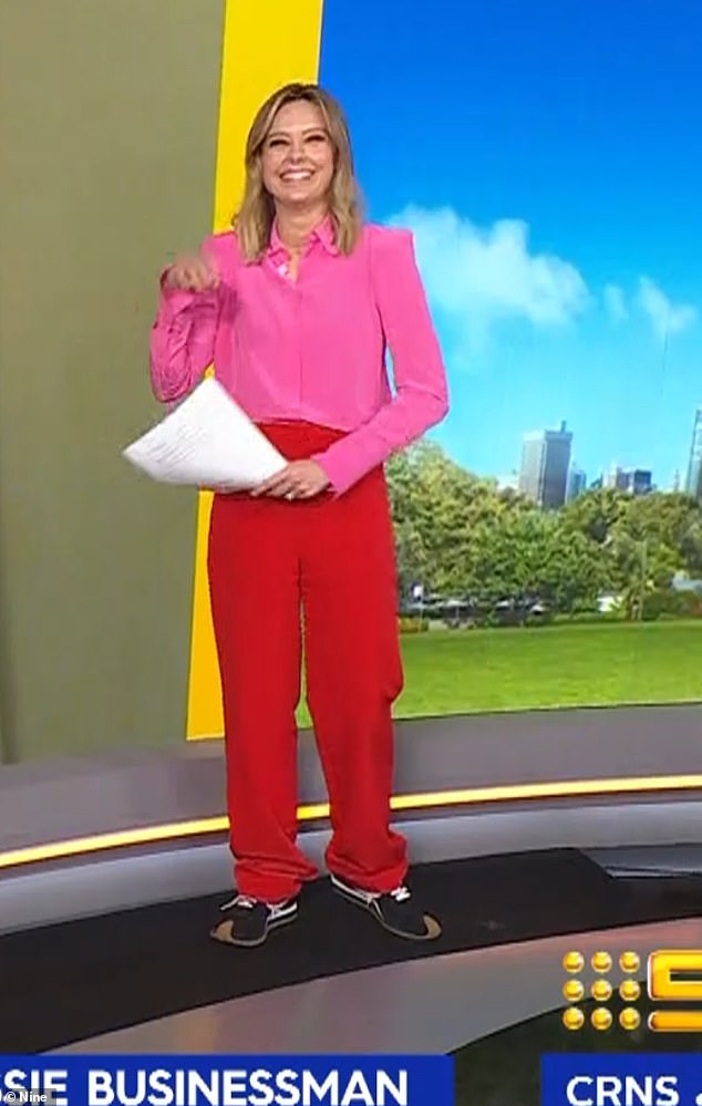 Allison recently suffered a very rare wardrobe mishap on the Channel Nine TV show. The usually glamorous Nine presenter sported sneakers as she chatted to LA-based entertainment reporter Sam Rubin via Zoom