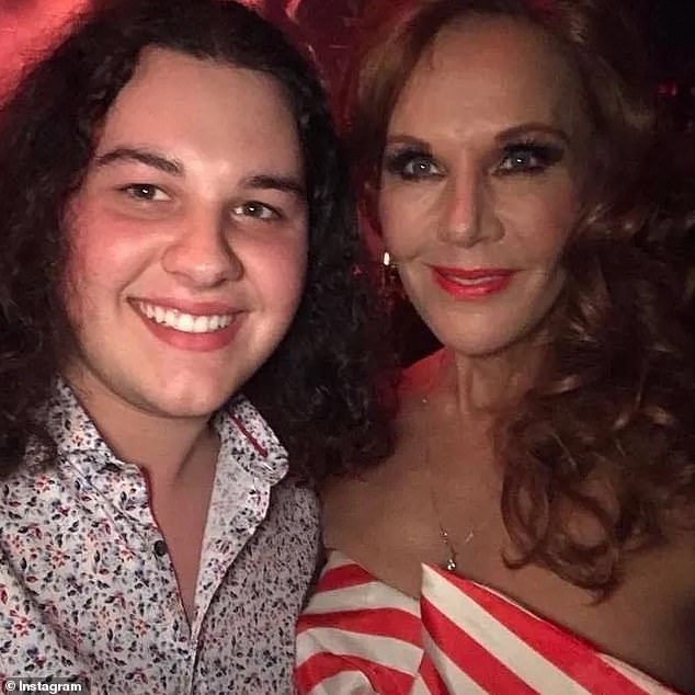 Kodei James Mulcahy with Rhonda Burchmore in a shot he has shared multiple times on Instagram amid claims they had been mates for years