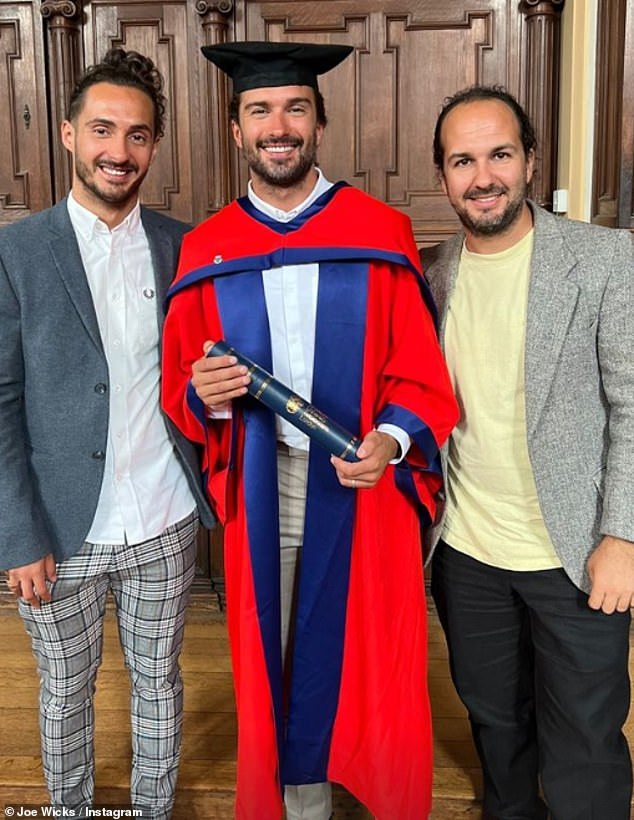 Family: His two brothers - Nikki and George - joined Joe for the big day and sat in the audience to celebrate his achievement with him