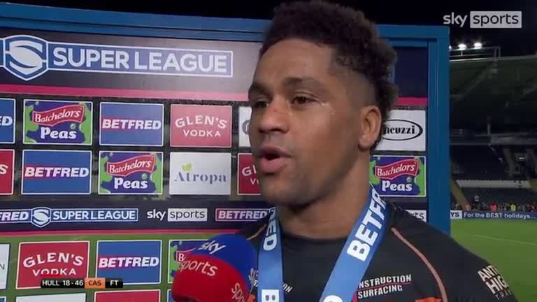 Castleford Tigers' Derrell Olpherts revelled in the win over Hull FC after being awarded player of the match.